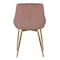 Armen Living Heidi Blush Velvet Dining Accent Chair with Gold Metal Legs LCHESIGLDPNK - alternate 3